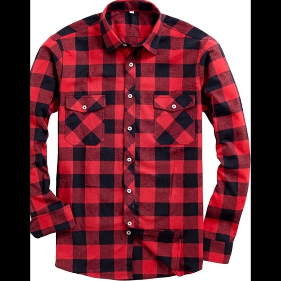 Other - New Mens Cotton Flannel Long Sleeve Shirt Multiple Sizes